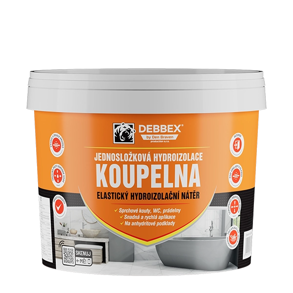 Jednozložková hydroizolácia kúpeľňa DEBBEX 5kg Jednozložková Hydroizolácia Kúpeľňa Debbex 5kg poskytuje ochranu pred vlhkosťou a plesňami v kúpeľniach, sprchových kútoch a ďalších mokrých miestnostiach.