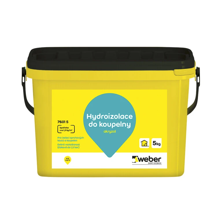 Jednozložková hydroizolácia Akryzol od WEBER 15kg Vedro hydroizolačného náteru Akryzol 15 kg – jednozložková interiérová hydroizolácia do kúpeľní a sprchových kútov