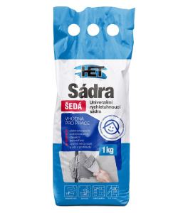 Sádra šedá HET 1kg – ideálne na opravy, montáž elektrokrabíc a vyplňovanie škár