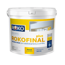 Vedierko Rokofinal Plus finálneho tmelu 15 kg – pastovitý tmel na tenkovrstvovú konečnú úpravu stien a sadrokartónu.