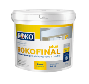 Vedierko Rokofinal Plus finálneho tmelu 15 kg – pastovitý tmel na tenkovrstvovú konečnú úpravu stien a sadrokartónu.